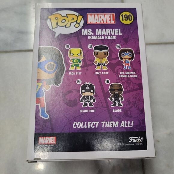 Marvel Pop! Ms. Marvel With Peace Sign Kamala Khan NEW IN BOX #190 - Picture 7 of 7